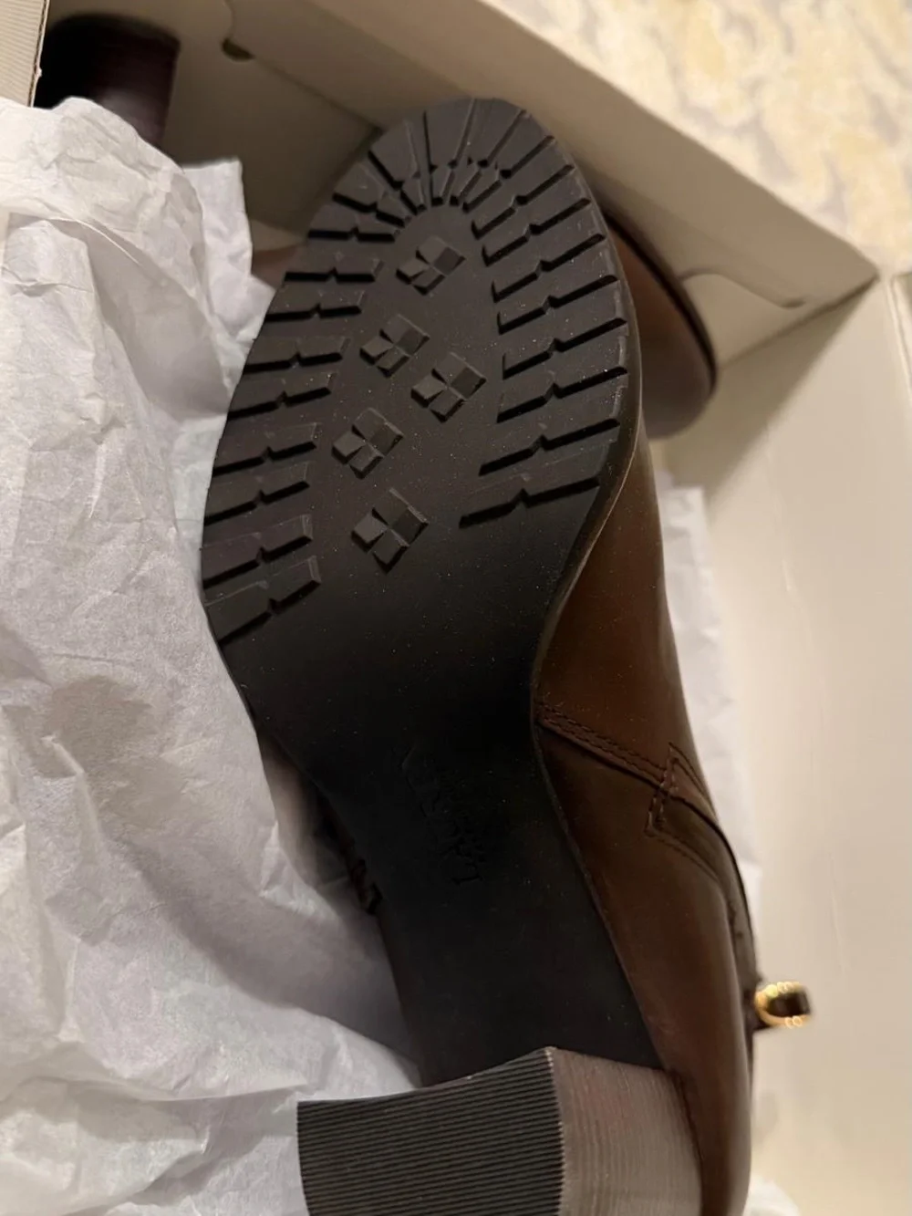 Ralph Lauren Dark Brown Leather Ankle Booties